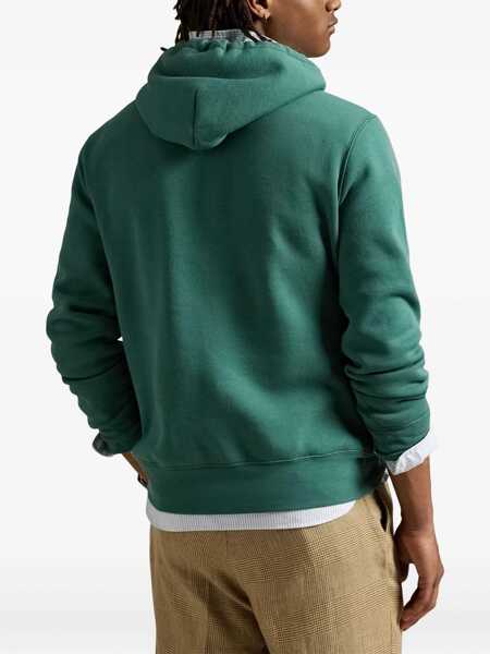 Bluze de trening Ralph Lauren Green Hoodie With Drawstring Hood And Logo Print On The Front In Cotton Blend Man GREEN Barbati (BM 18674796) 4