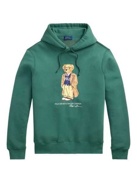 Bluze de trening Ralph Lauren Green Hoodie With Drawstring Hood And Logo Print On The Front In Cotton Blend Man GREEN Barbati (BM 18674796) 1