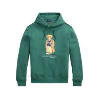 Bluze de trening Green Hoodie With Drawstring Hood And Logo Print On The Front In Cotton Blend Man Barbati