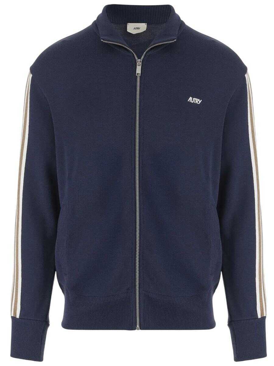 Pulovere AUTRY Autry Viscose Blend Jacket With Logo BLUE Barbati (BM 18675252) 1