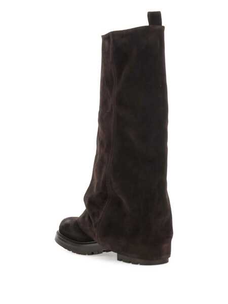 Bocanci STRATEGIA Brown Multilayer Combat Boots With One Block Sole In Suede Woman BROWN Femei (BM 18675444) 4