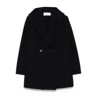 Paltoane Harris Wharf London Double-Breasted Blue Wool Coat Femei