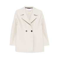 Paltoane Harris Wharf London Short Double-Breasted Coat In Light Beige Femei