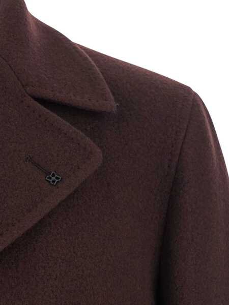 Paltoane Tagliatore Arden Bordeaux Double-Breasted Coat With Notched Revers In Wool And Cashmere Man Red Barbati (BM 18675543) 3