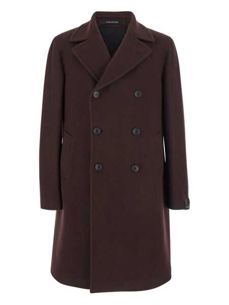 Paltoane Tagliatore Arden Bordeaux Double-Breasted Coat With Notched Revers In Wool And Cashmere Man Red Barbati (BM 18675543) 1