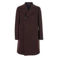 Paltoane 'Arden' Bordeaux Double-Breasted Coat With Notched Revers In Wool And Cashmere Man Barbati