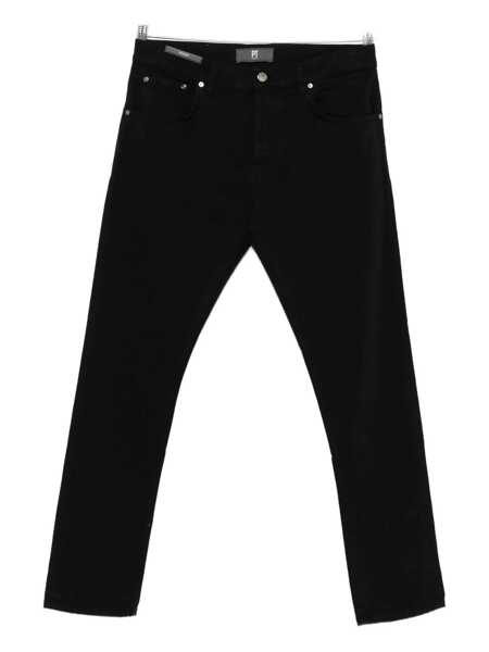 Blugi PT TORINO Black Jeans With Logo Patch On The Rear And Belt Loops In Denim Man Black Barbati (BM 18676032) 1