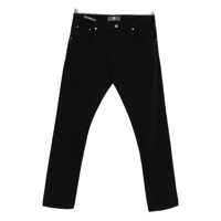 Blugi Black Jeans With Logo Patch On The Rear And Belt Loops In Denim Man Barbati