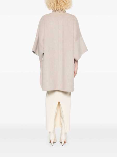 Paltoane Liu Jo Liu Jo Beige Coat Featuring A Button Beige Femei (BM 18676056) 4