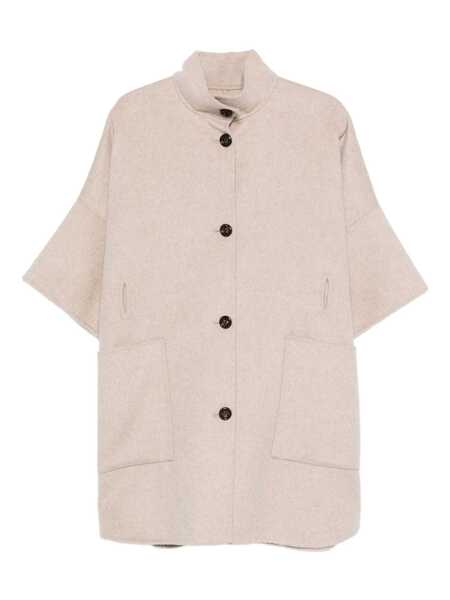 Paltoane Liu Jo Liu Jo Beige Coat Featuring A Button Beige Femei (BM 18676056) 1