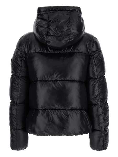 Geci de iarna Save the Duck Biddy Black Down Jacket With Hood And Logo On The Sleeve In Tech Fabric Woman Black Femei (BM 18676290) 2