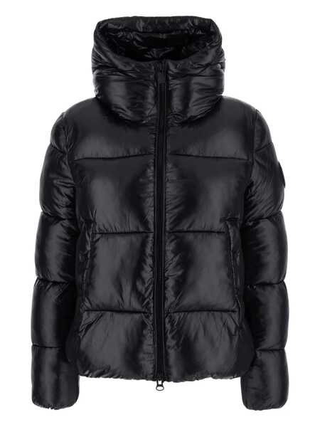 Geci de iarna Save the Duck Biddy Black Down Jacket With Hood And Logo On The Sleeve In Tech Fabric Woman Black Femei (BM 18676290) 1