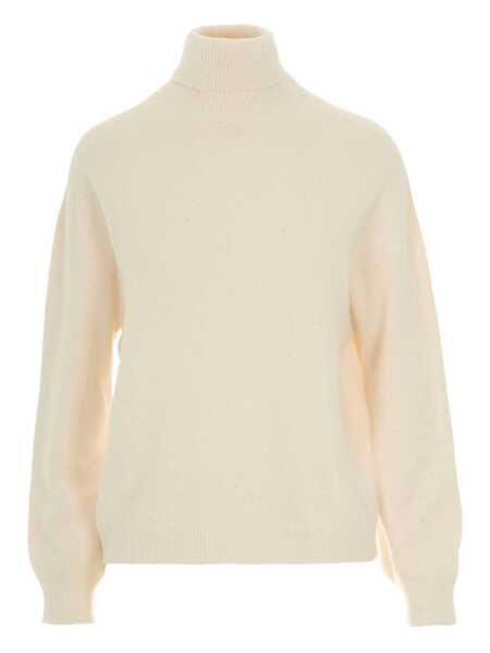 Pulovere Liu Jo Liu Jo Off-White Turtleneck Sweater With Rhinestones WHITE Femei (BM 18677481) 1