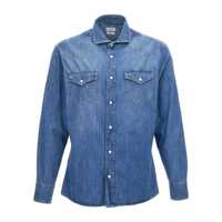Camasi de blugi Brunello Cucinelli Denim Shirt Barbati