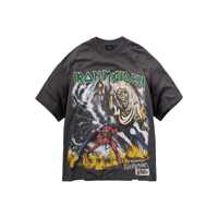 Tricouri Grey Crewneck T-Shirt With Maxi Graphic Print On Front And Rear In Cotton Blend Man Barbati