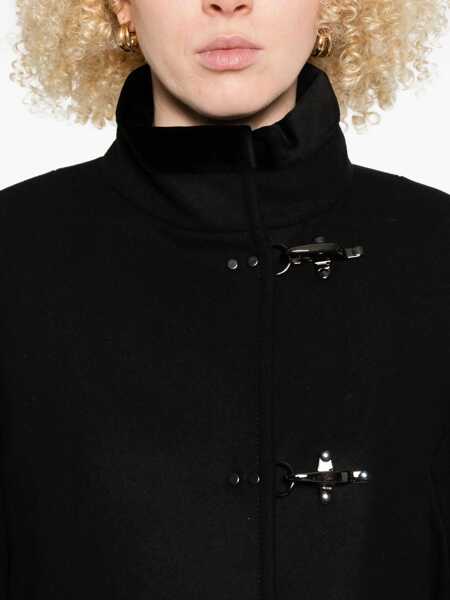 Paltoane Fay Fay Virginia 3 Ganci Coat In Black Wool Black Femei (BM 18677634) 5