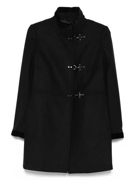 Paltoane Fay Fay Virginia 3 Ganci Coat In Black Wool Black Femei (BM 18677634) 1