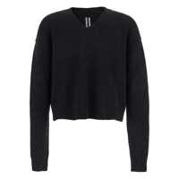 Pulovere Black Sweater With V Neck And Dropped Shoulders In Wool Blend Man Barbati