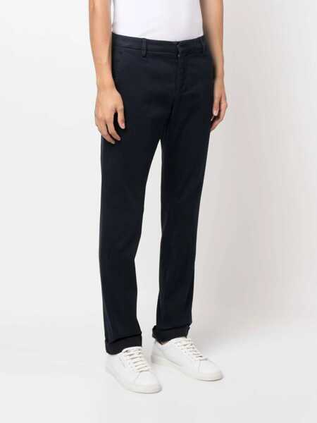 Pantaloni Dondup Dondup Slim Gaubert Trousers In Cotton Blue BLUE Barbati (BM 18678225) 3