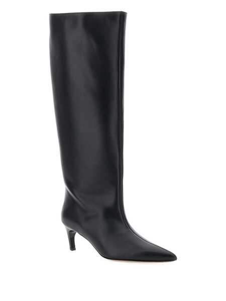 Bocanci Semicouture Black High Boots With Pointed Toe And Low Heel In Leather Woman Black Femei (BM 18678753) 2