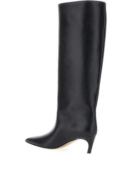 Bocanci Semicouture Black High Boots With Pointed Toe And Low Heel In Leather Woman Black Femei (BM 18678753) 1