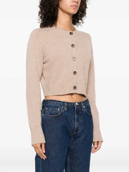 Cardigane LOULOU DE SAISON Cashmere crop Cardigan BEIGE MELANGE Femei (BM 18679186) 3