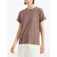 Tricouri Brunello Cucinelli Dama - Tricouri Brunello Cucinelli cashmere glitter T-shirt RED BROWN Femei (BM 18679198) - B-mall.ro