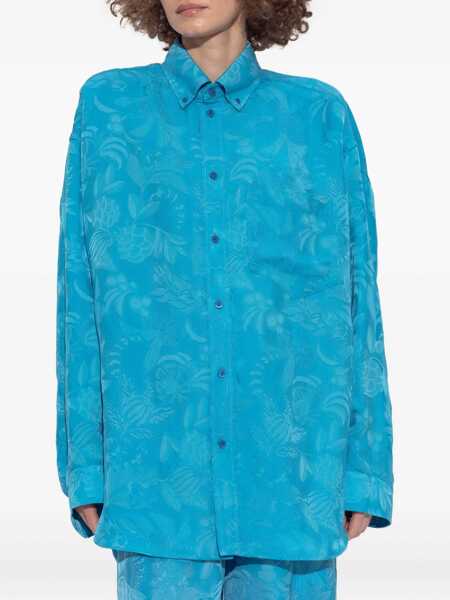 Camasi casual Balenciaga Cocoon Shirt SKY BLUE Femei (BM 18679360) 3