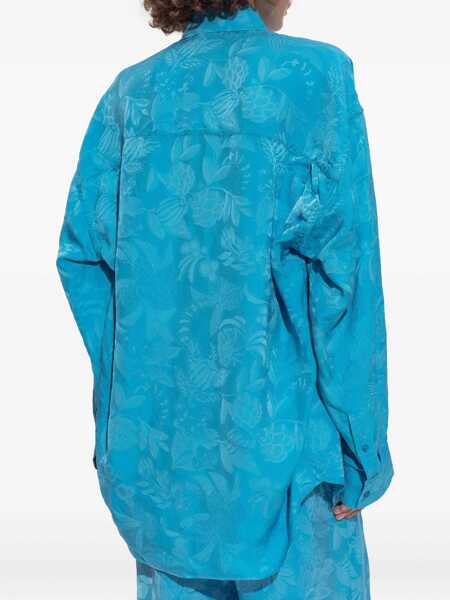 Camasi casual Balenciaga Cocoon Shirt SKY BLUE Femei (BM 18679360) 4