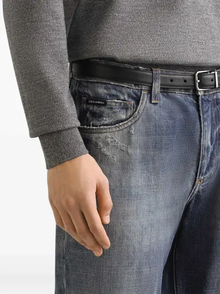 Blugi Dolce & Gabbana Denim Pants With Plaque BLUE Barbati (BM 18679561) 5