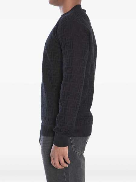 Pulovere casual Fendi Ff Monogram Pullover BLACK Barbati (BM 18679570) 4