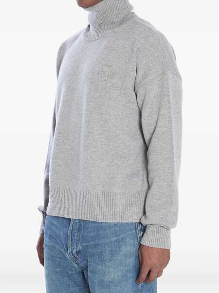 Pulovere casual AMI Paris Ami De Coeur Turtleneck GREY Barbati (BM 18679597) 3