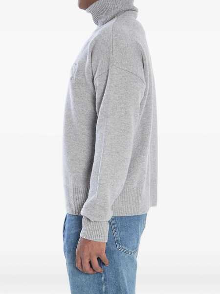 Pulovere casual AMI Paris Ami De Coeur Turtleneck GREY Barbati (BM 18679597) 4
