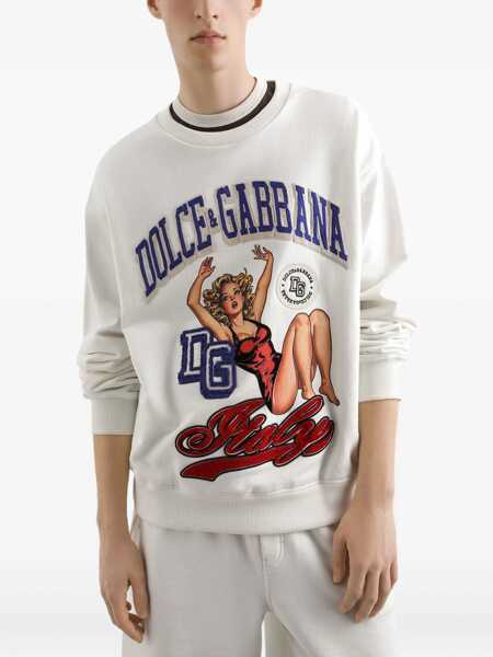 Hanorace Dolce & Gabbana Sweatshirt With Pin-Up Print CREAM Barbati (BM 18679600) 4