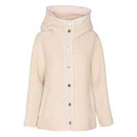 Geci White Jacket With Hood In Ecofur Woman Femei