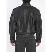 Geci Saint Laurent pentru Barbati - Bomber jacket Saint Laurent Lambskin Leather Bomber Jacket Black Barbati (BM 18683244) - B-mall.ro