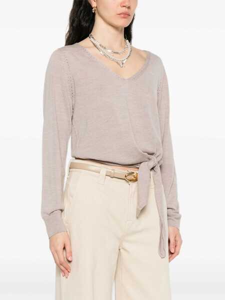 Pulovere Liu Jo Liu Jo Wool Sweater With Necklace GREY Femei (BM 18684042) 3