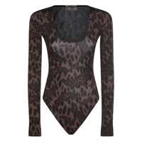 Body-uri Fiorucci Brown Nylon Bodysuit Femei