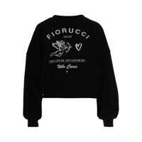 Pulovere Fiorucci Black Cotton Sweatshirt Femei
