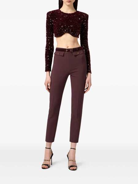 Pantaloni Elisabetta Franchi WOMENS PANTS Bordeaux Femei (BM 18686850) 2
