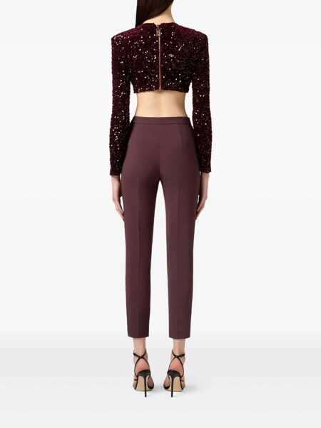 Pantaloni Elisabetta Franchi WOMENS PANTS Bordeaux Femei (BM 18686850) 3