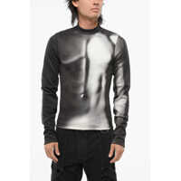 Pulovere Technical Fabric Fitted Sweater With Body Print Barbati