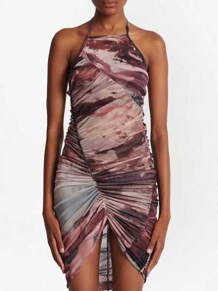 Rochii scurte Balmain Draped Tulle Halterneck Dress Multicolor Femei (BM 18686986) 4