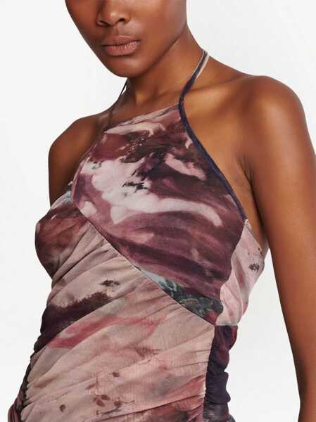 Rochii scurte Balmain Draped Tulle Halterneck Dress Multicolor Femei (BM 18686986) 5