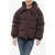 Bacon Hooded New Double Down Jacket With Front Zip Burgundy