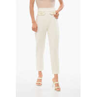 Pantaloni casual Elisabetta Franchi 4-Pocketed Pants With Eco-Leather Details