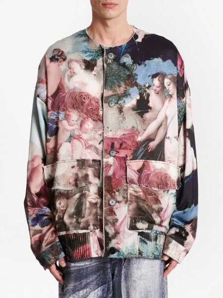 Jachete Balmain Patterned Satin Lightweight Jacket Multicolor Barbati (BM 18687028) 4