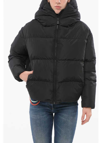 Geci de iarna Bacon Hooded Cloud Down Jacket With Front Zip Black Femei (BM 18687043) 1