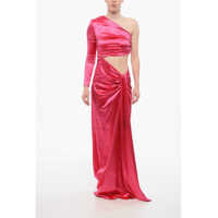 Rochii lungi One Shoulder Satin Dress With Cut-Outs Femei