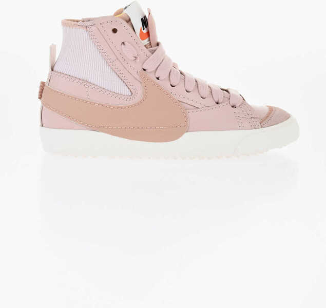 Sacouri Nike Textured Leather Blazer Mid 77 Jumbo High-Top Sneakers With Pink Femei (BM 18687076) 3
